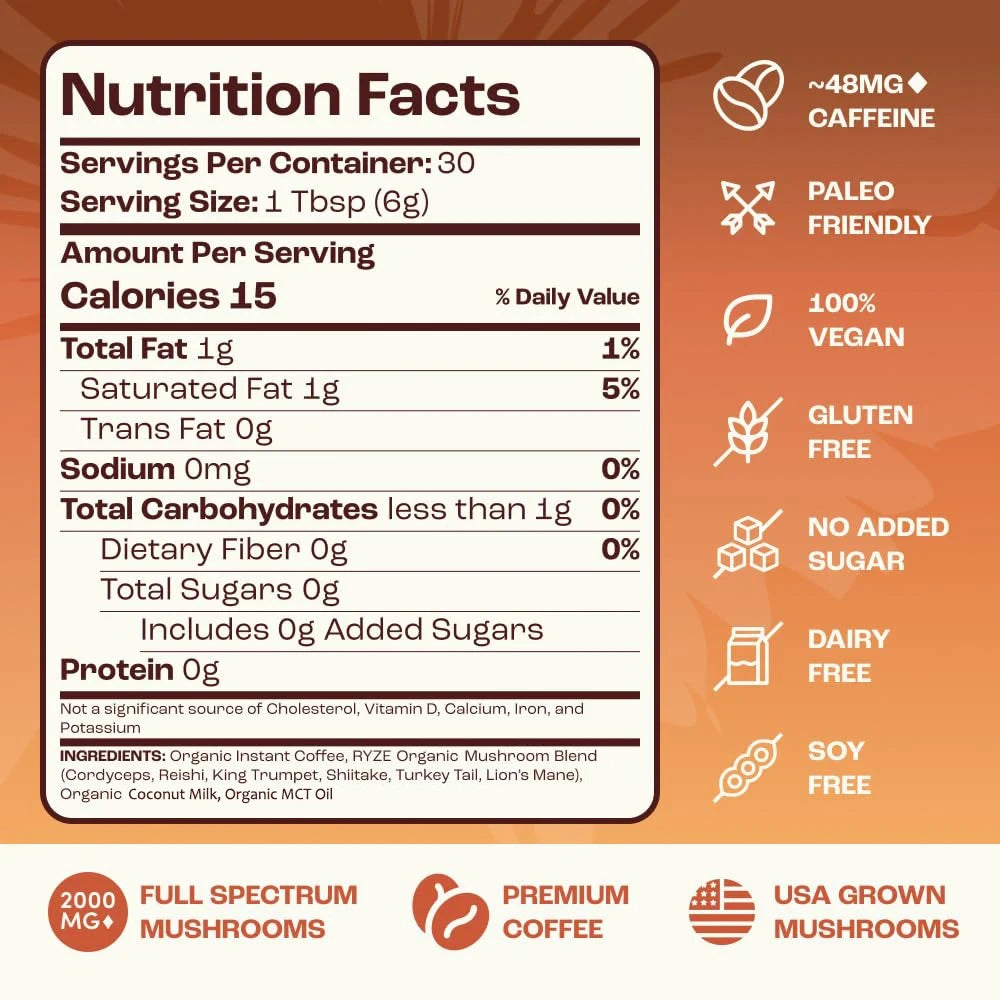 Mushroom Coffee Powder for Focus and Energy