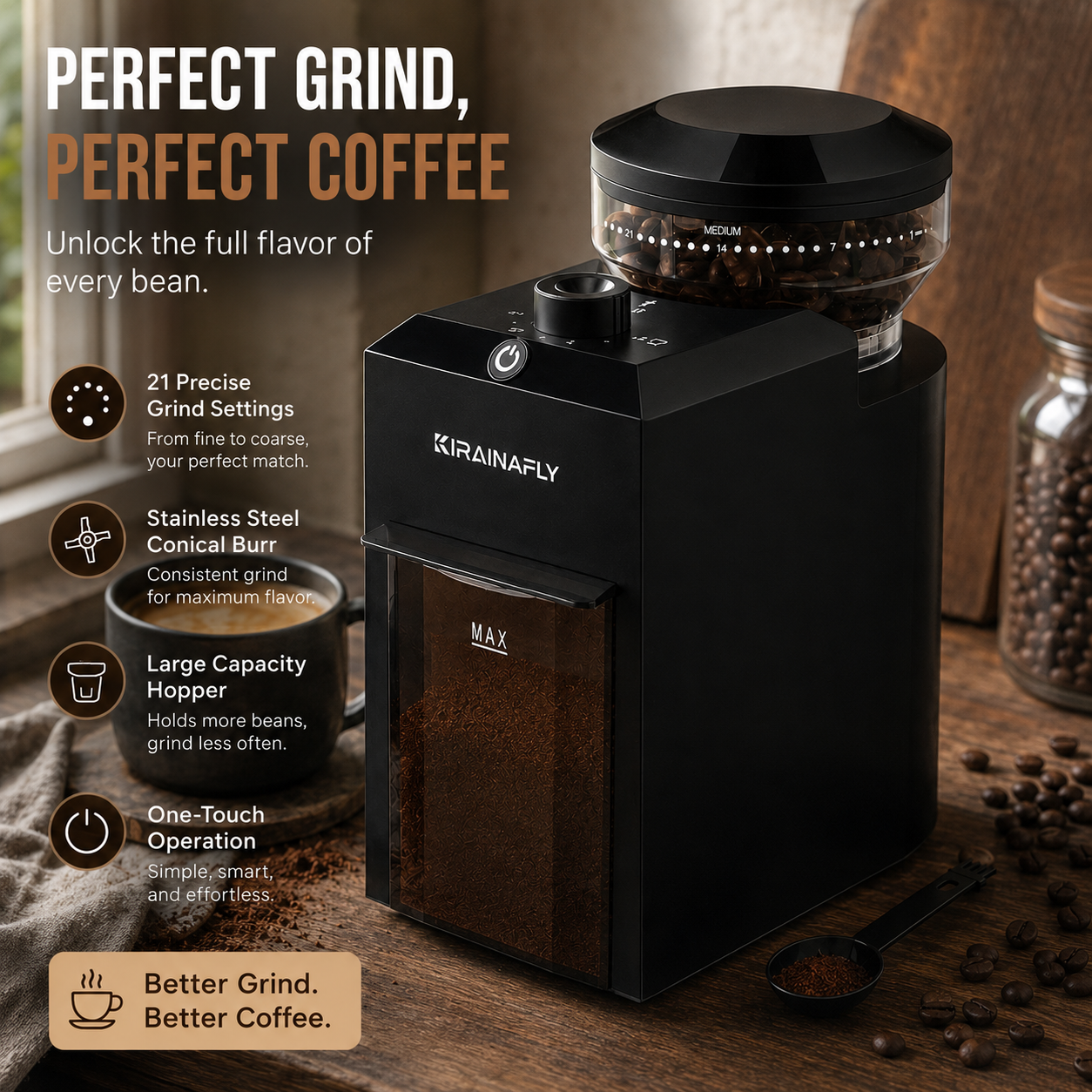 28-Setting Burr Coffee Grinder