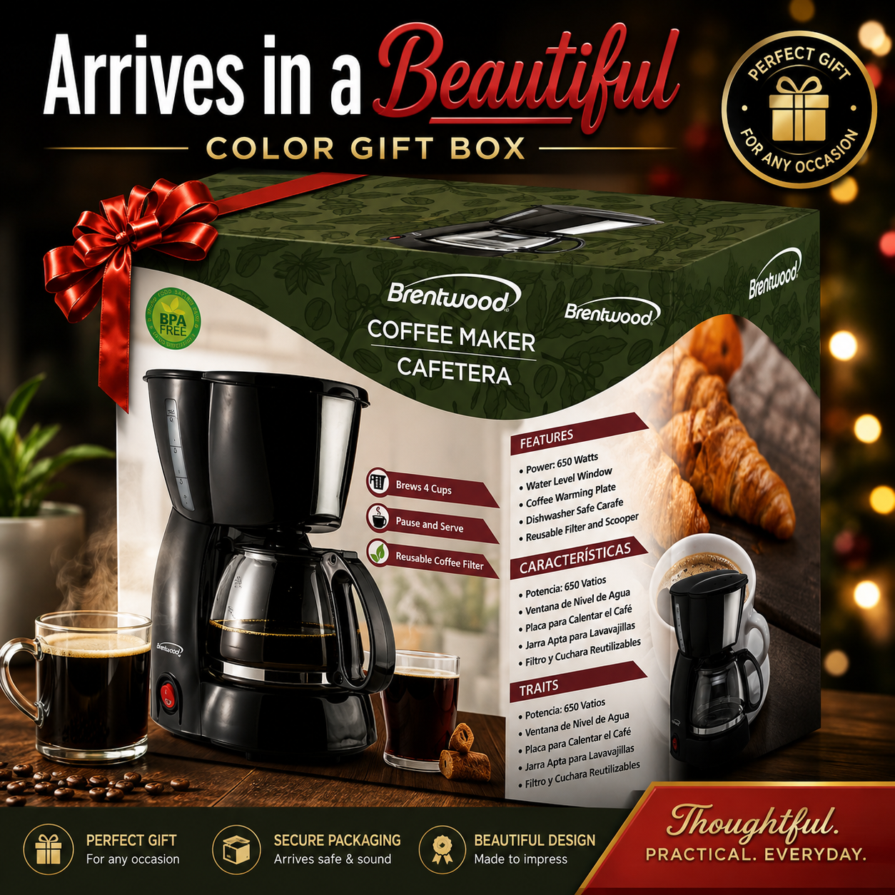 Brentwood 4 Cup Coffee Maker - Black