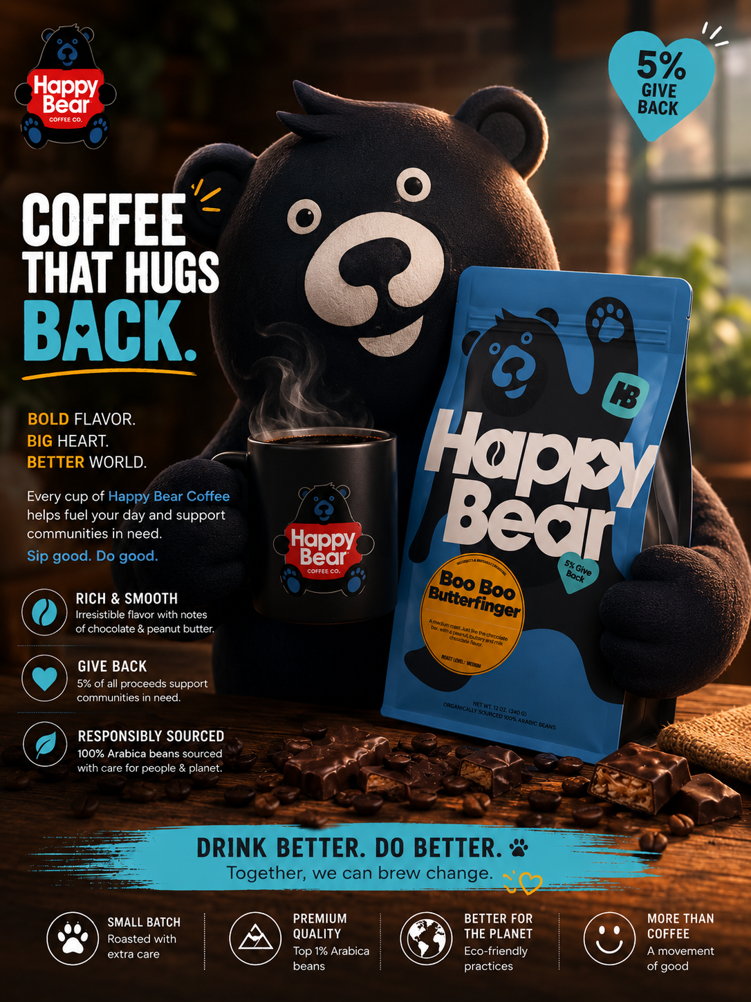 Happy Bear Butterfinger Coffee