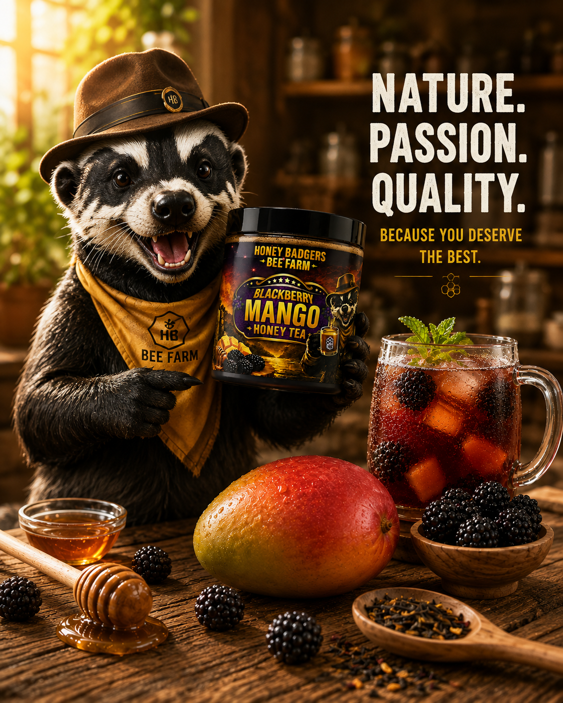 Honey Badgers (Blackberry Honey Tea)
