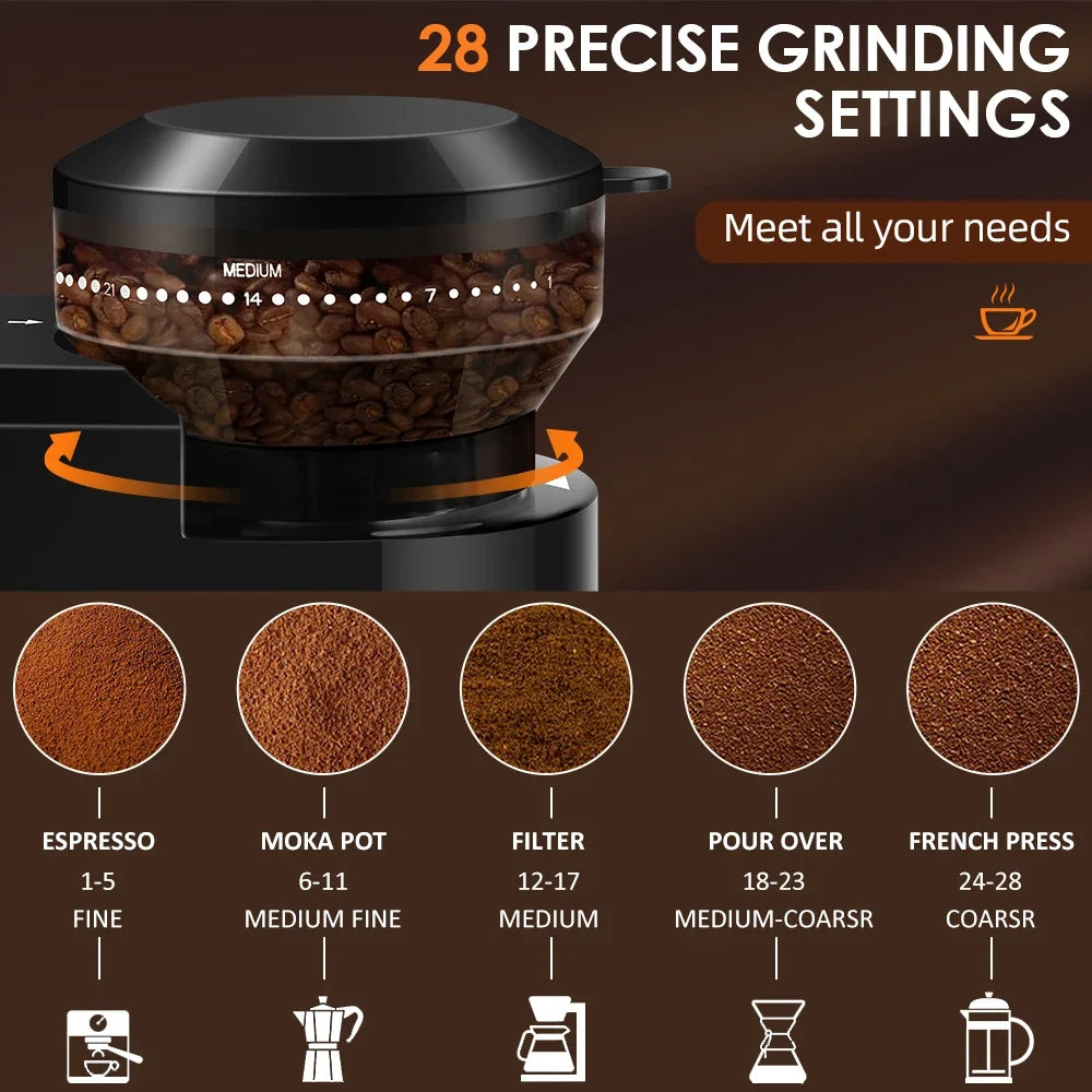 28-Setting Burr Coffee Grinder